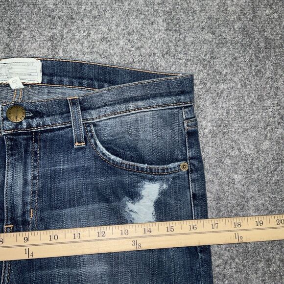 Current Elliott Jeans Womens Size 30 Blue The Stiletto Dark Shredded 80's - Picture 4 of 11